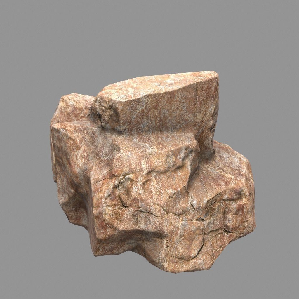Rock Set Low-poly 3D model_10