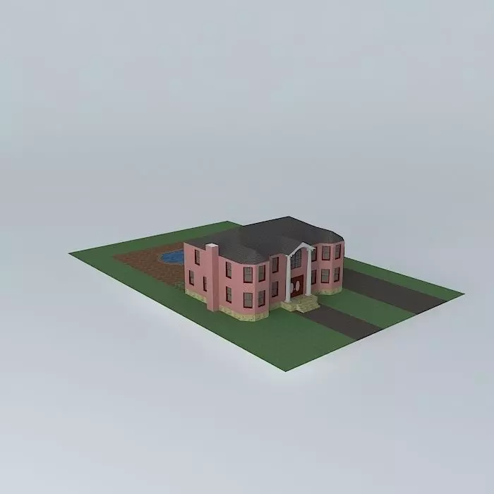 Luxury Brick Mansion Free 3D model