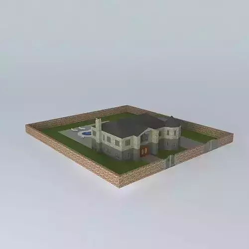 Stone and Brick Mansion Free 3D model