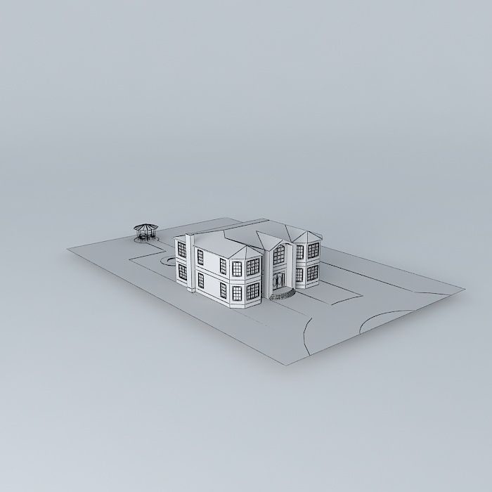 Large Mansion Free 3D model_3