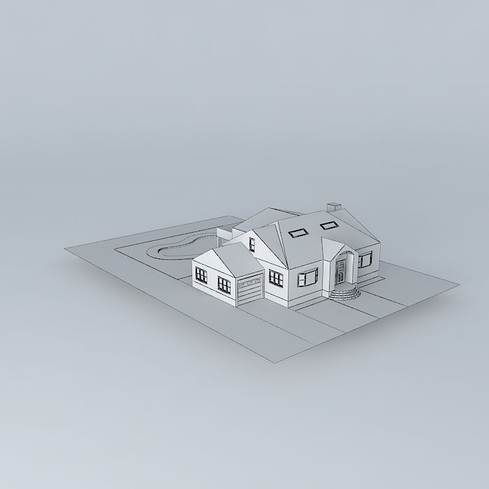 Colonial House Free 3D model_3