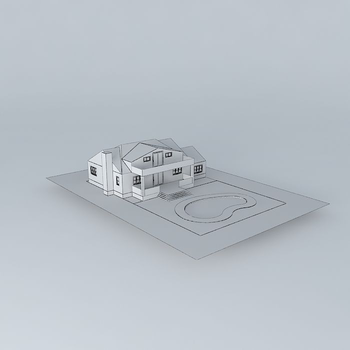 Colonial House Free 3D model_4