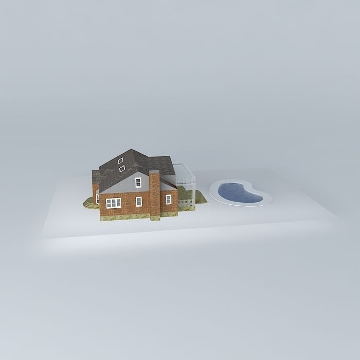 Colonial House Free 3D model_2