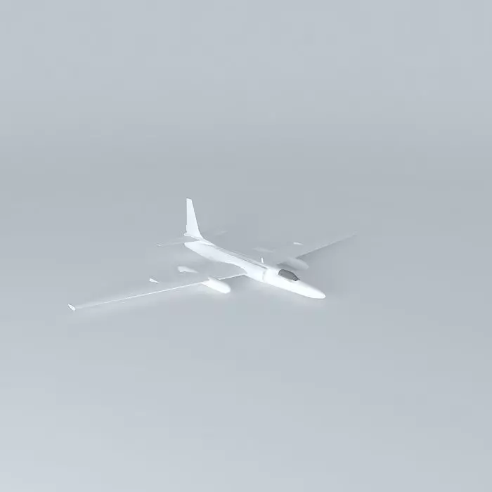 U2 airplane flying in sky 3D model_0