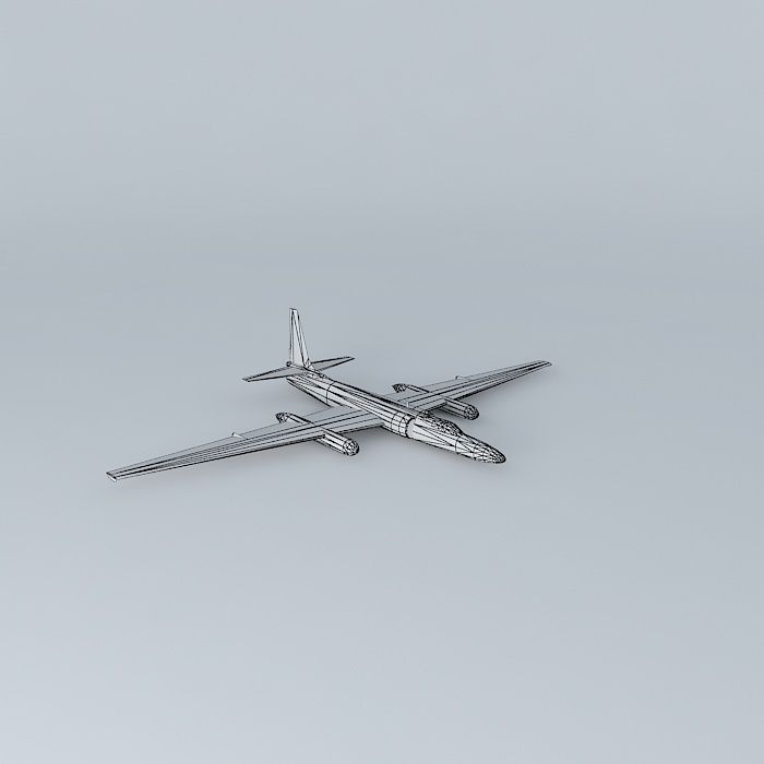 U2 airplane flying in sky 3D model_3