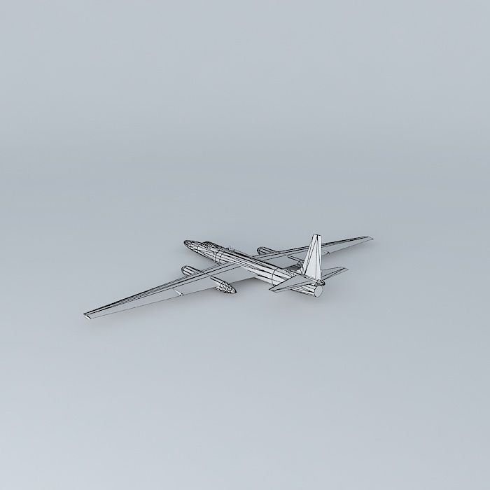 U2 airplane flying in sky 3D model_4