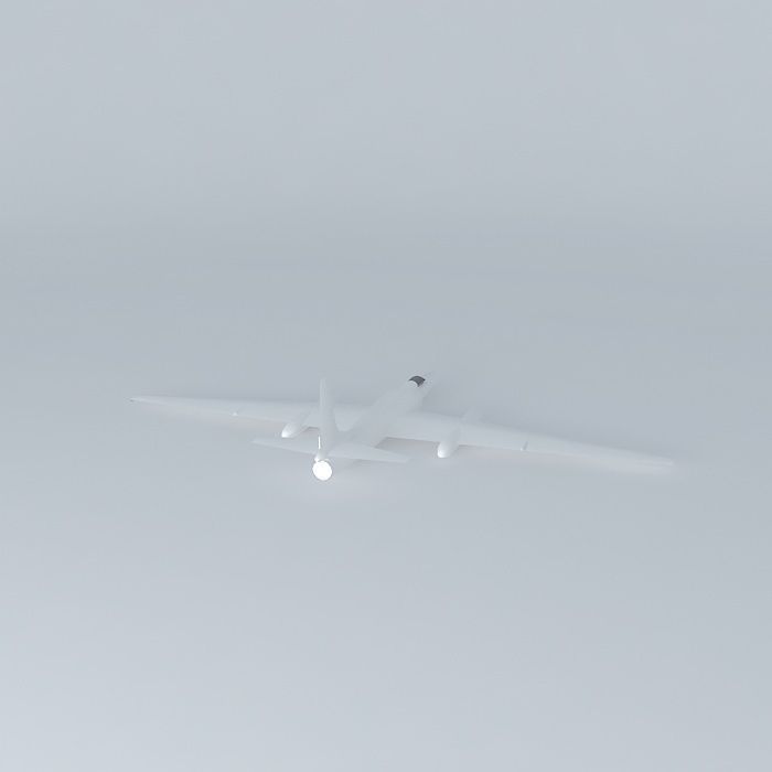 U2 airplane flying in sky 3D model_1