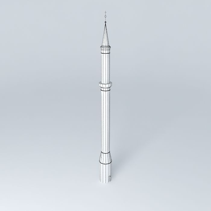 Eger minaret Hungary 3D model_4