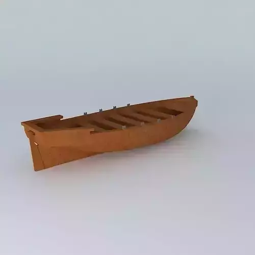 Rowboat wooden boat 3D model