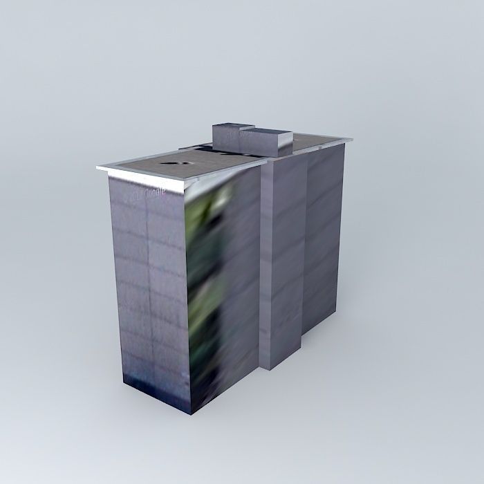 Block floor 4 flat Free 3D model_1