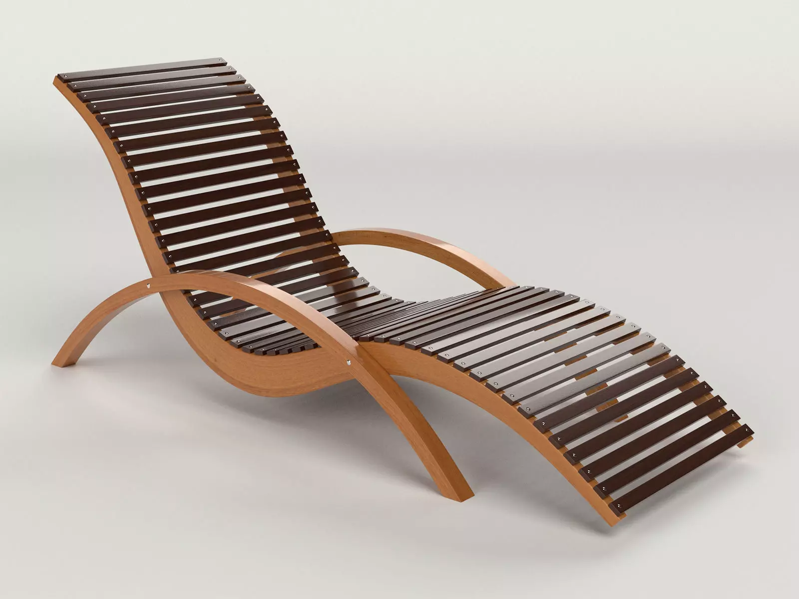 Lounge Chair Outdoor Wood Patio Deck 3D model_0