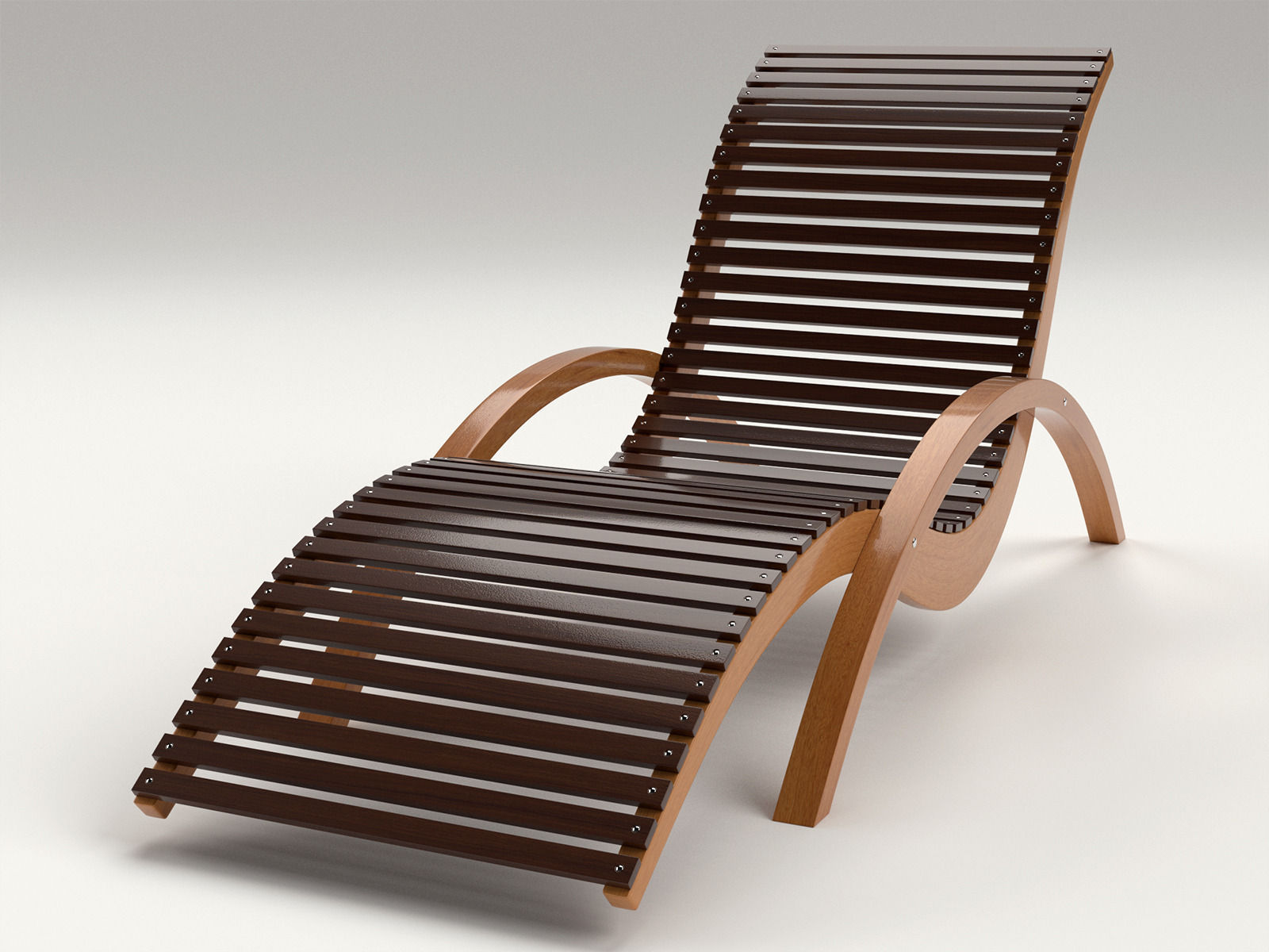 Lounge Chair Outdoor Wood Patio Deck 3D model_1
