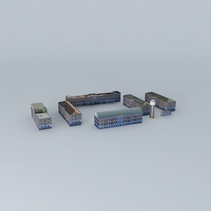 Artillery Barracks Free 3D model_1