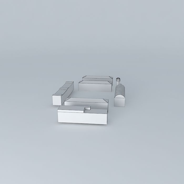 Artillery Barracks Free 3D model_4