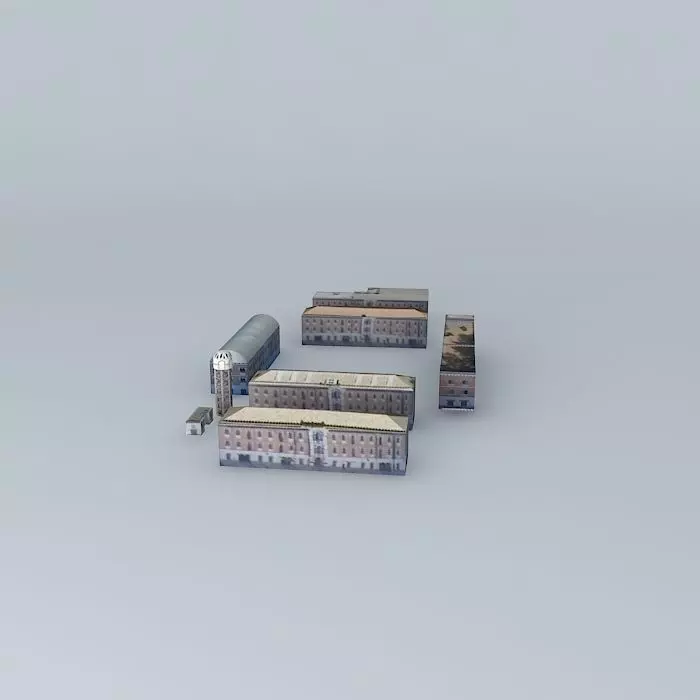 Artillery Barracks Free 3D model_0