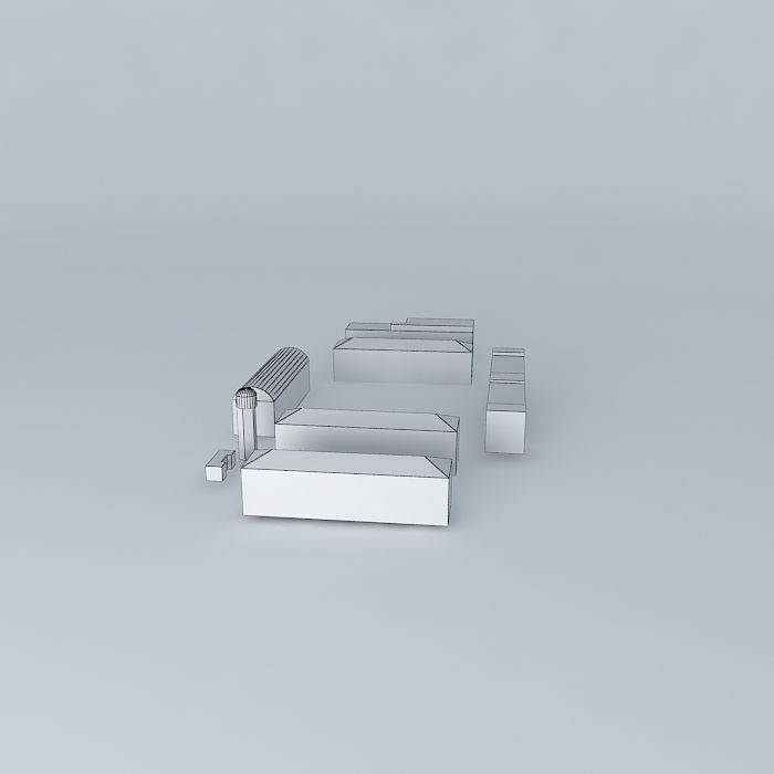 Artillery Barracks Free 3D model_3