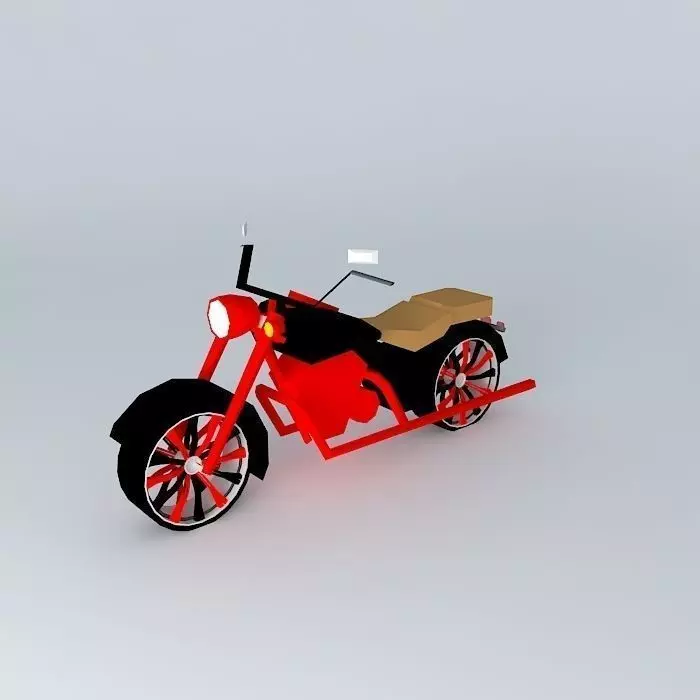 Fire Red Chopper Free 3D model