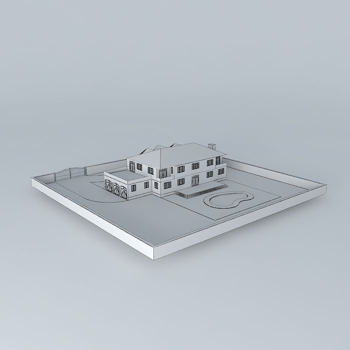 Brick Mansion Free 3D model_4