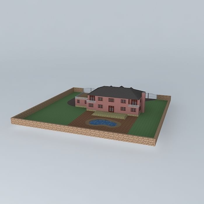 Brick Mansion Free 3D model_1