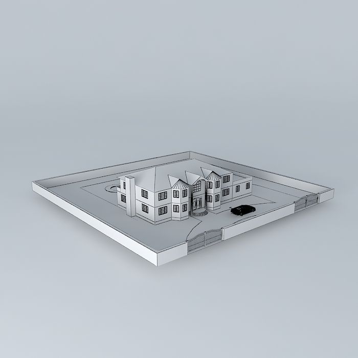 Brick Mansion Free 3D model_3