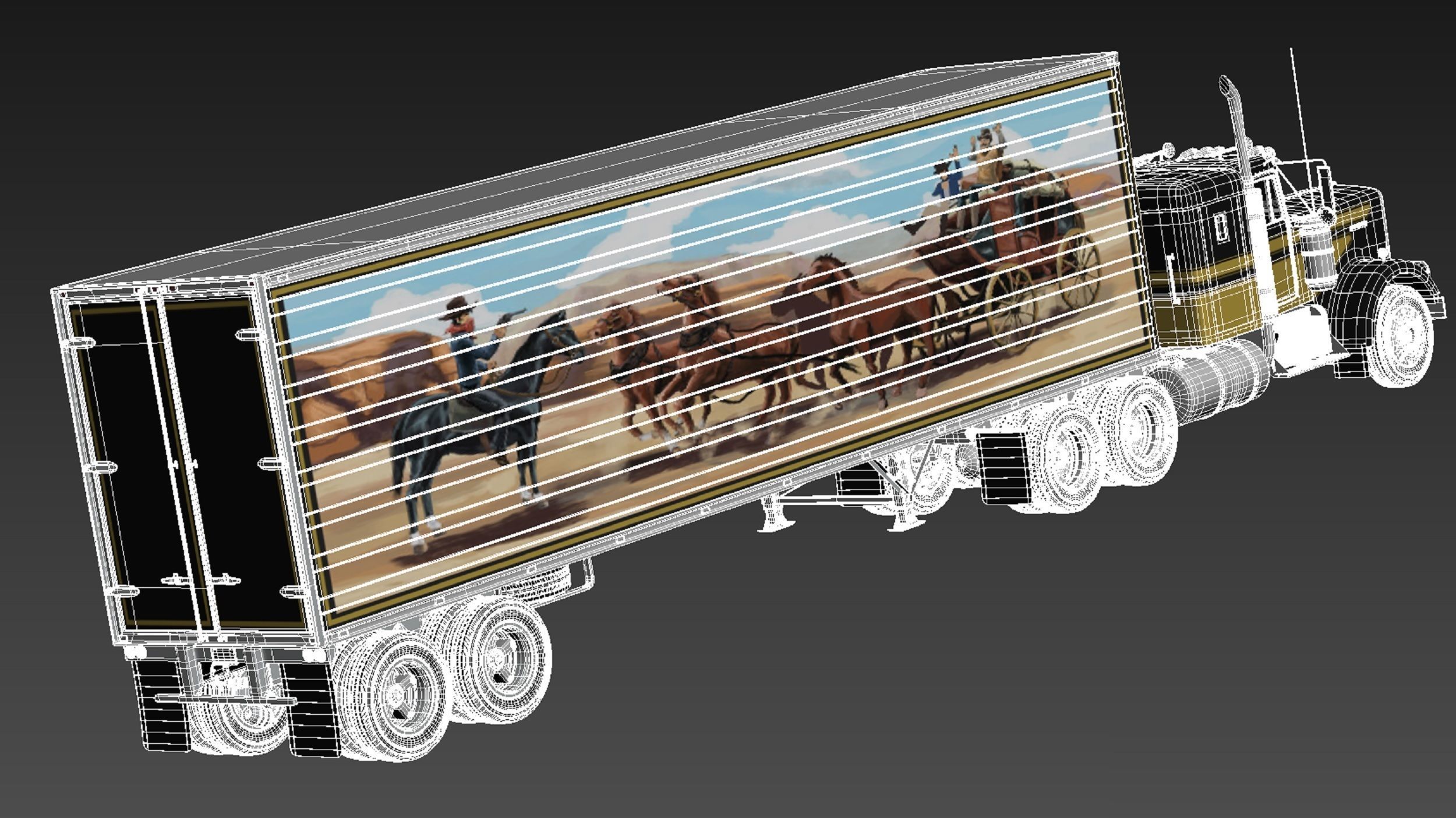 Kenworth W900 1974 Smokey And The Bandit 3D model | CGTrader