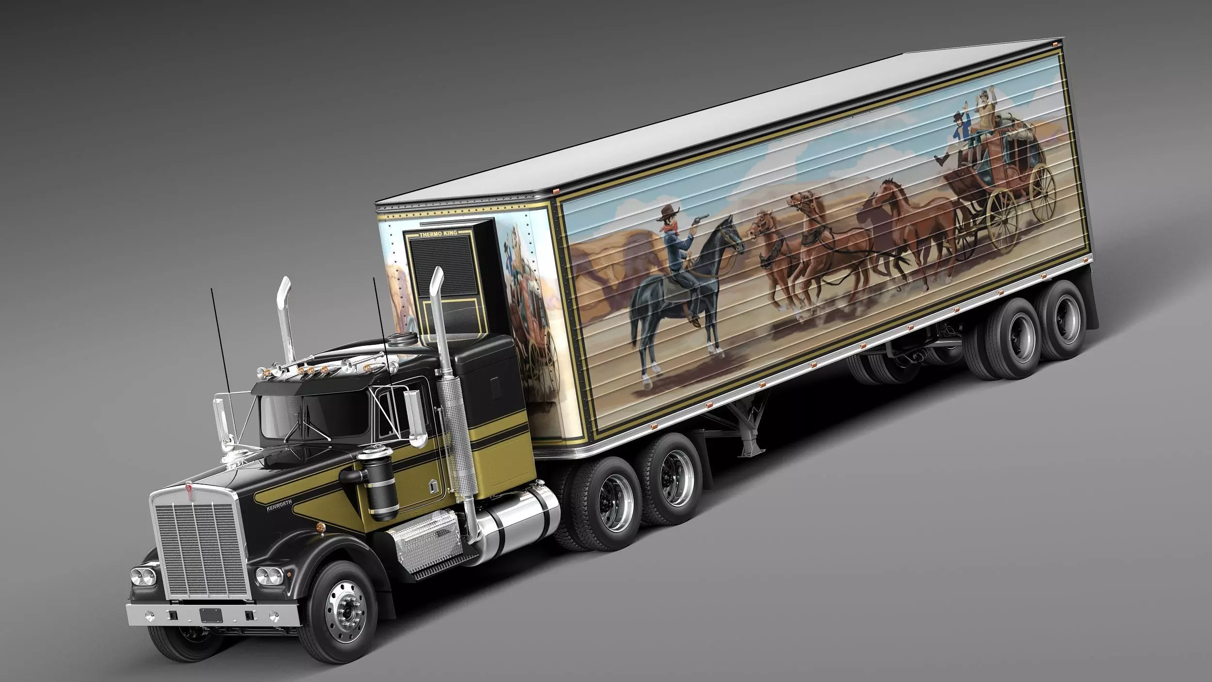 Kenworth W900 1974 Smokey And The Bandit 3D model | CGTrader