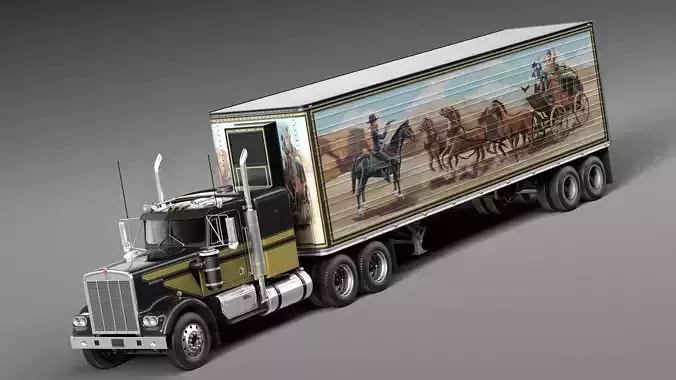 Kenworth W900 1974 Smokey And The Bandit 3D model
