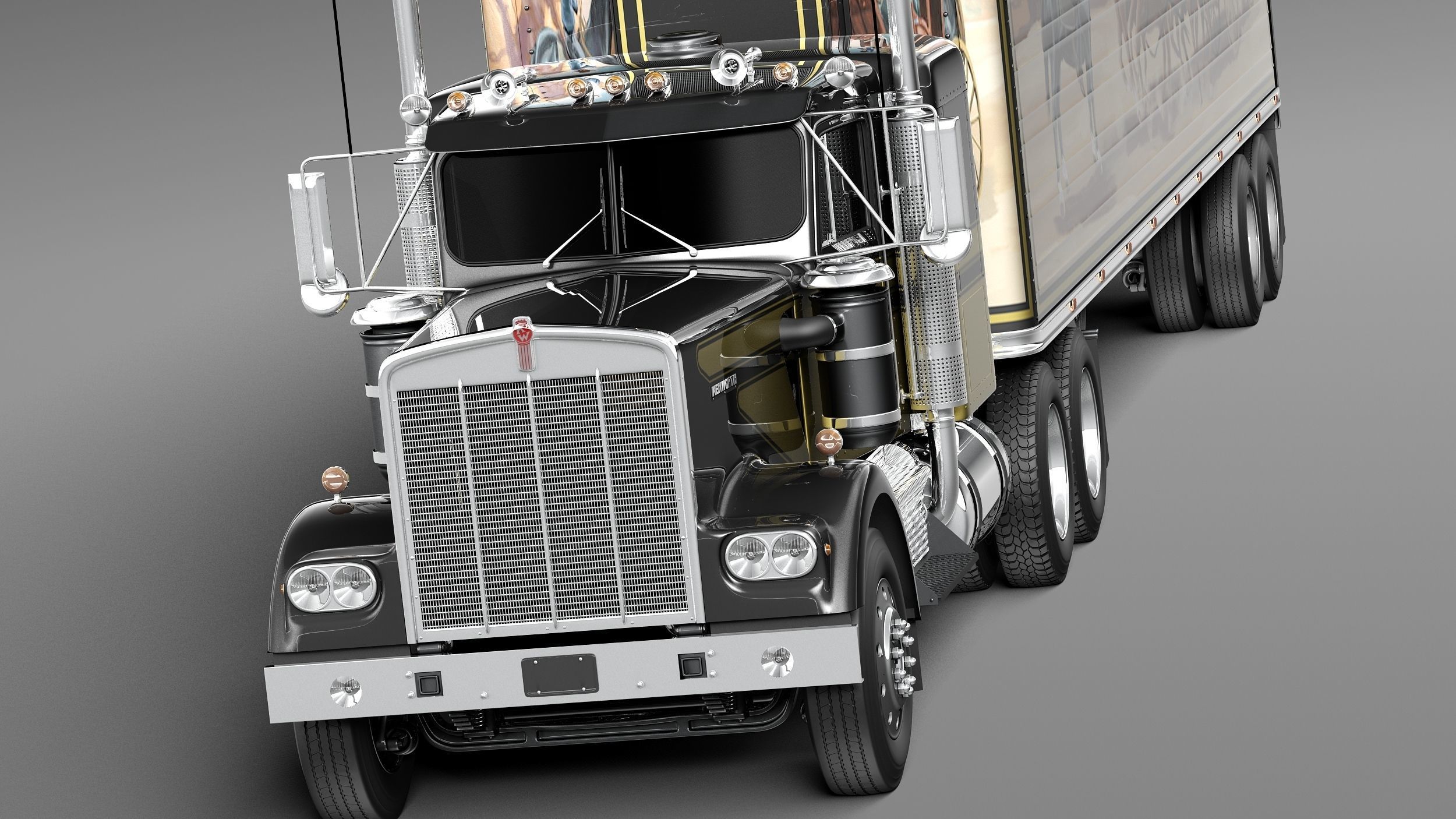 Kenworth W900 1974 Smokey And The Bandit 3D model | CGTrader