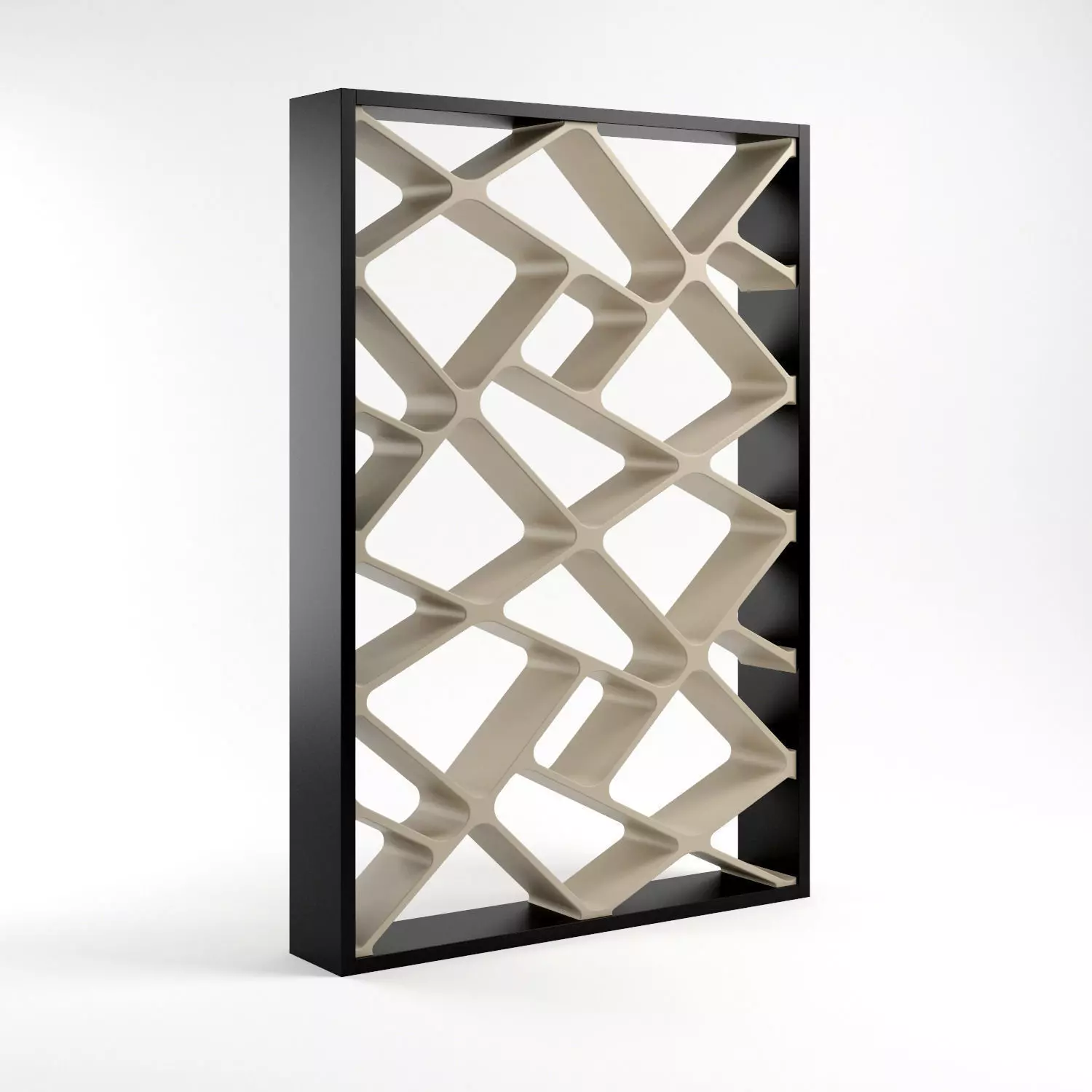 Shelving bookcase with geometric design Free 3D model