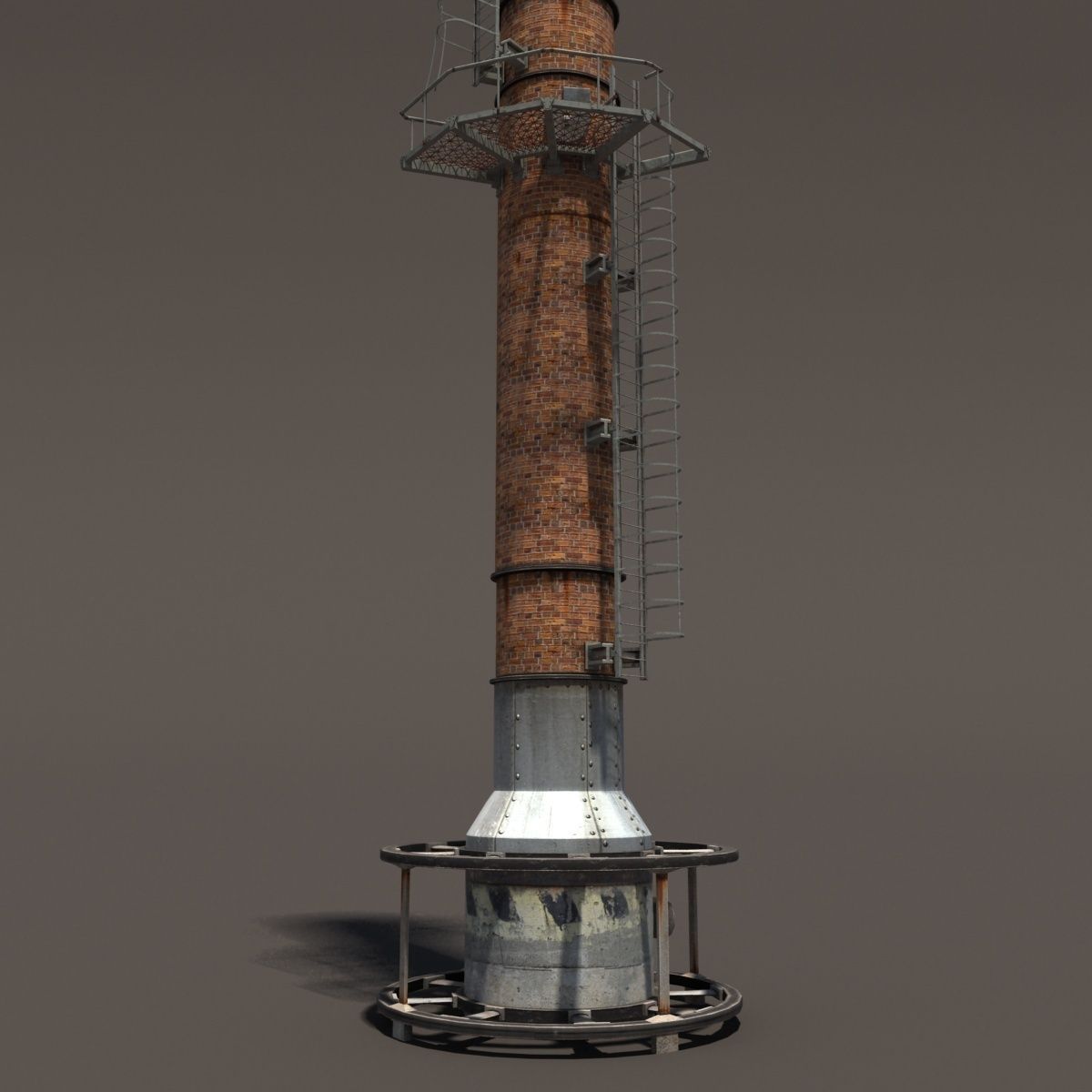 Chemical Plant Chimney Pack Low-poly 3D model_28
