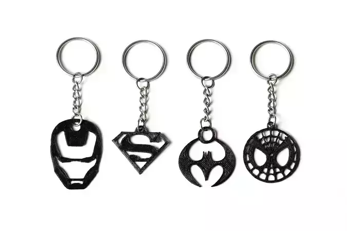 Superhero Keychains Free 3D print model