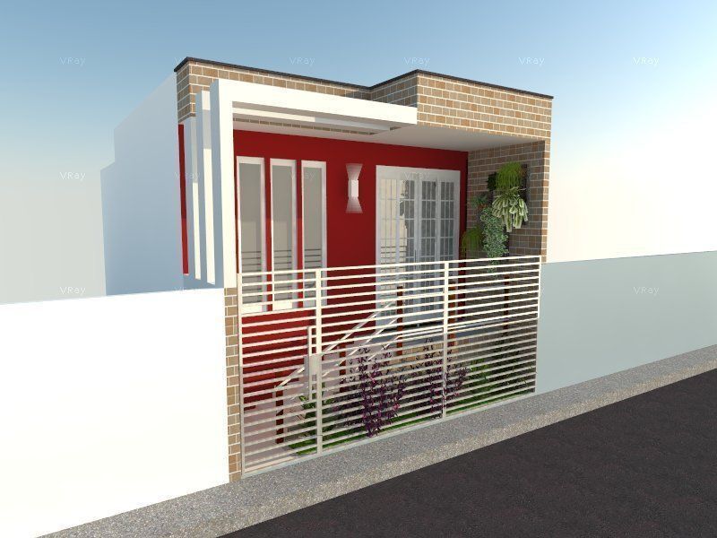 Projeto Fachada Casa Residencial 3D model_1