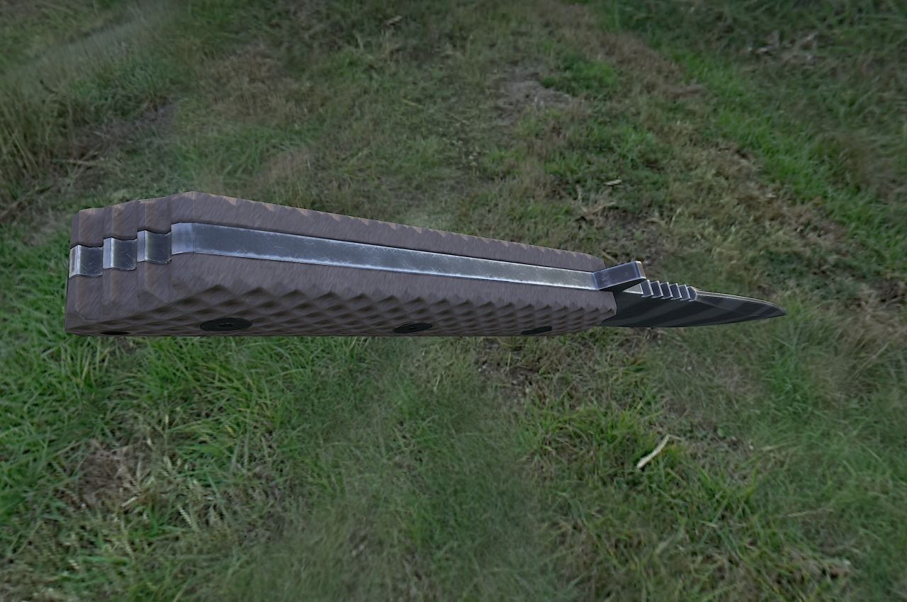 Combat knife  Low-poly 3D model_1
