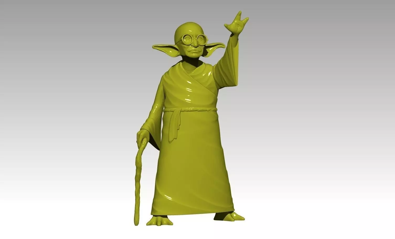 YoGandhi yoda from star wars 3D print model_0