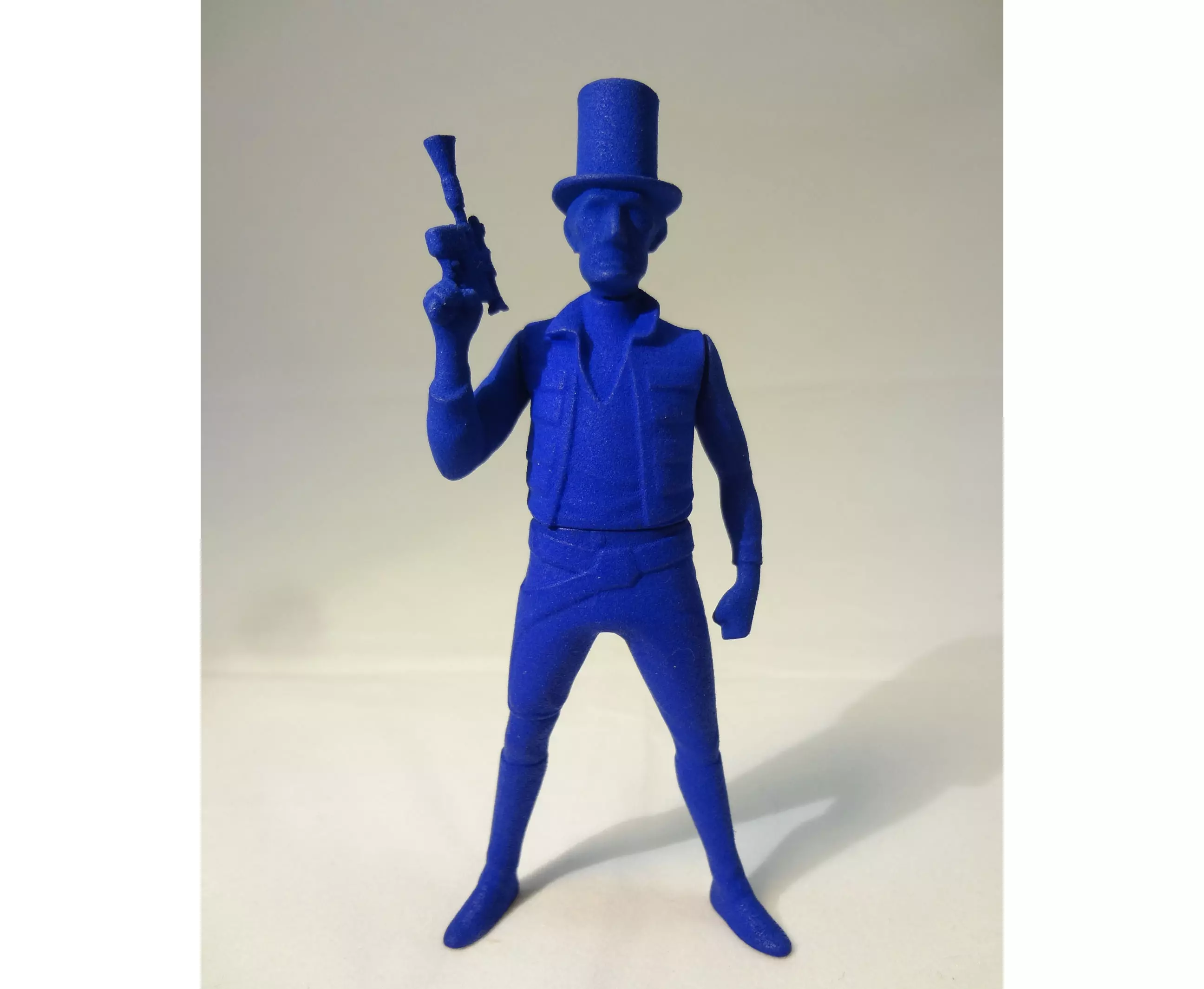 AbeSolo figure in top hat holding gun 3D print model_0