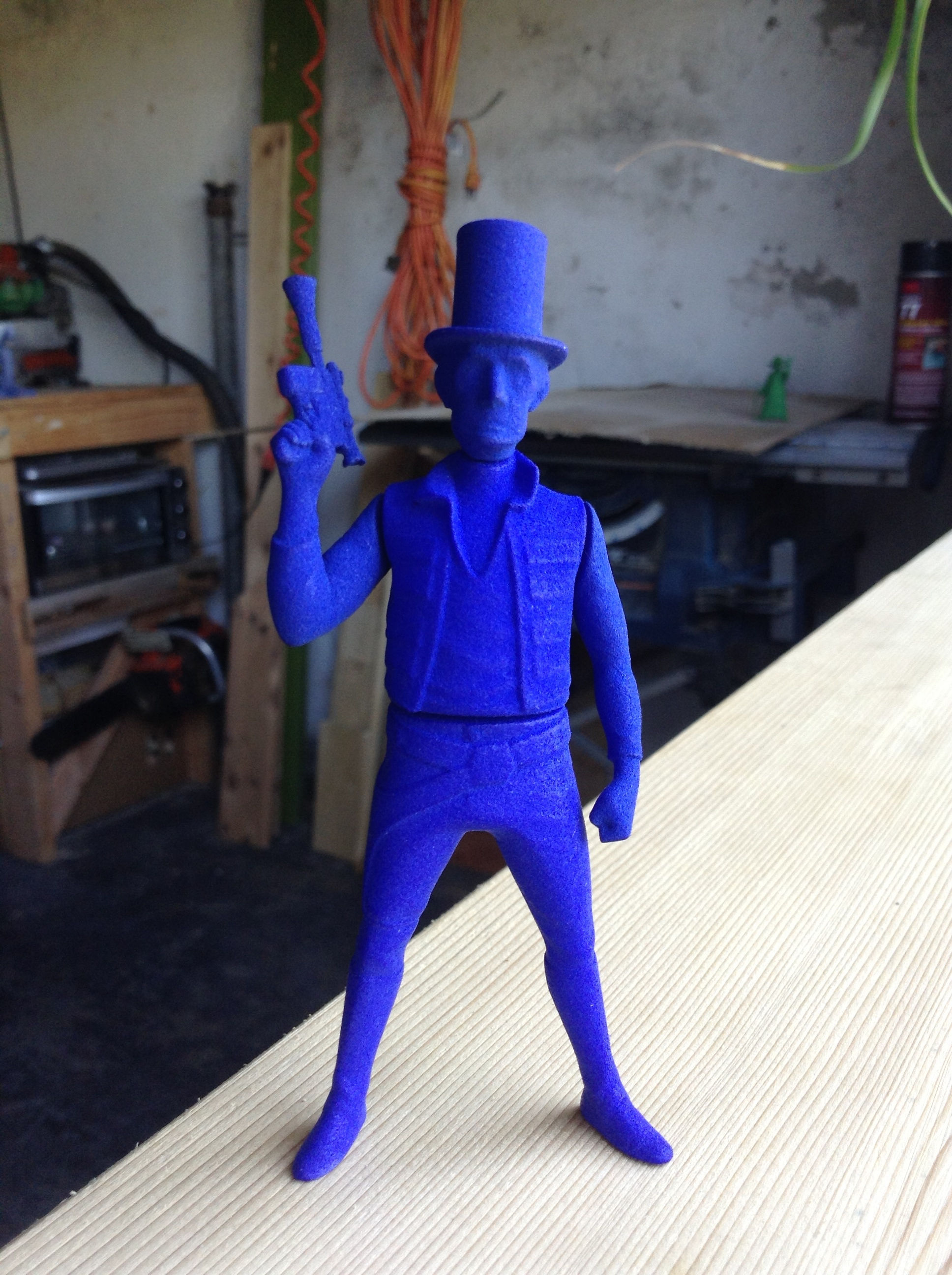 AbeSolo figure in top hat holding gun 3D print model_5