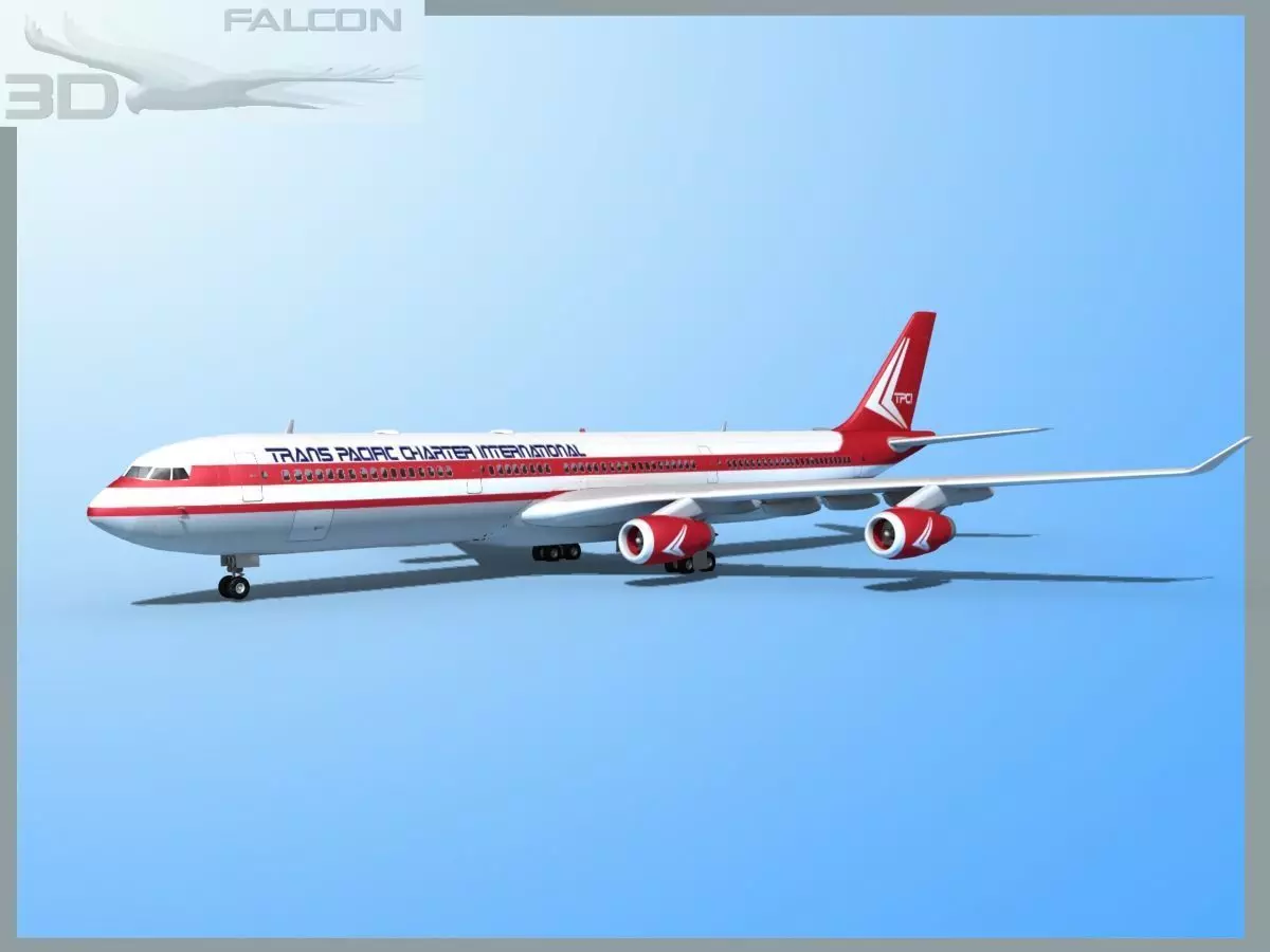 Falcon3D A340-600 Trans Pacific Charter 3D model