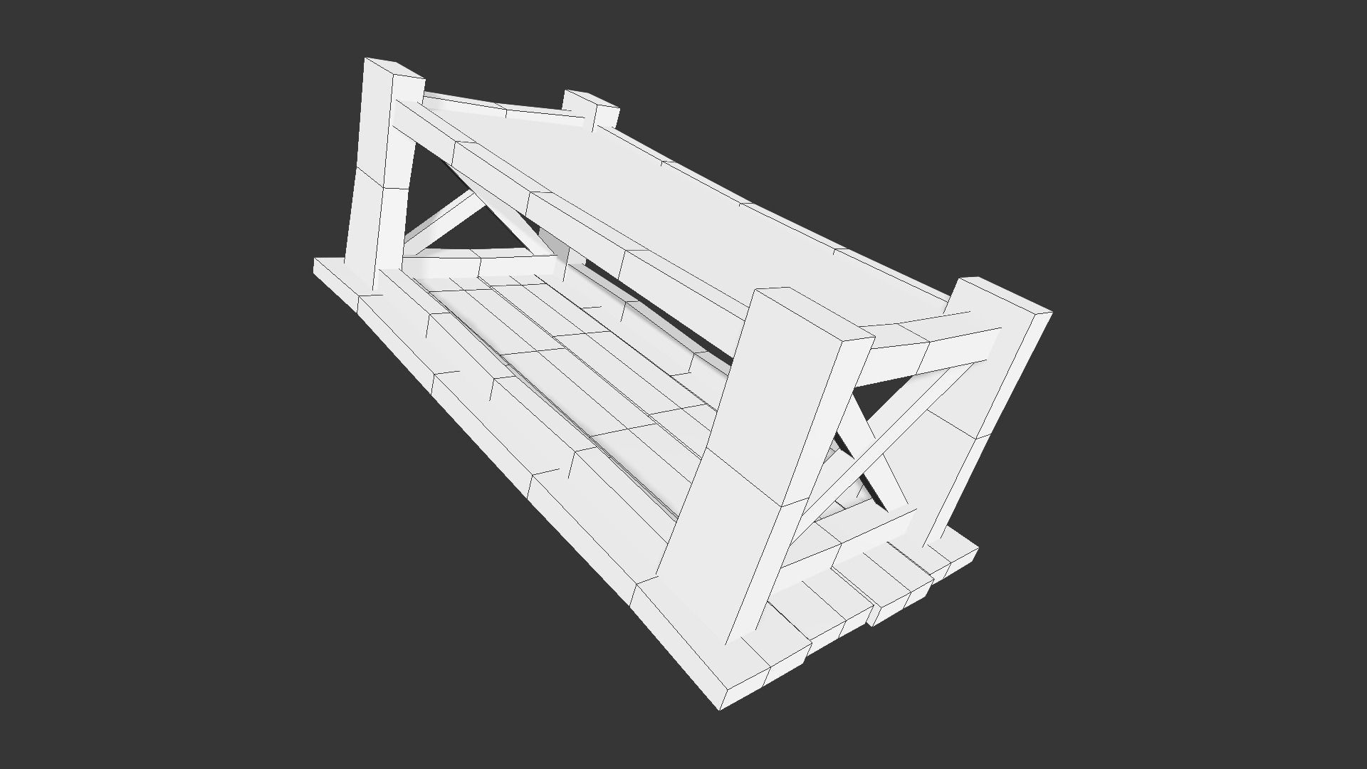 Rustic Wood Table 02 Low-poly 3D model_6