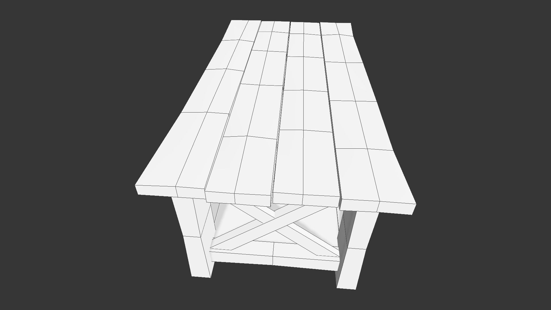 Rustic Wood Table 02 Low-poly 3D model_7