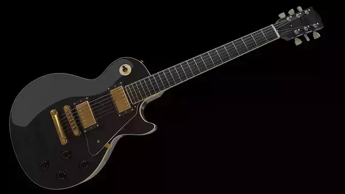 4 Guitars - Gibson Les Paul Stratocaster Telecaster Ibanez 3D model