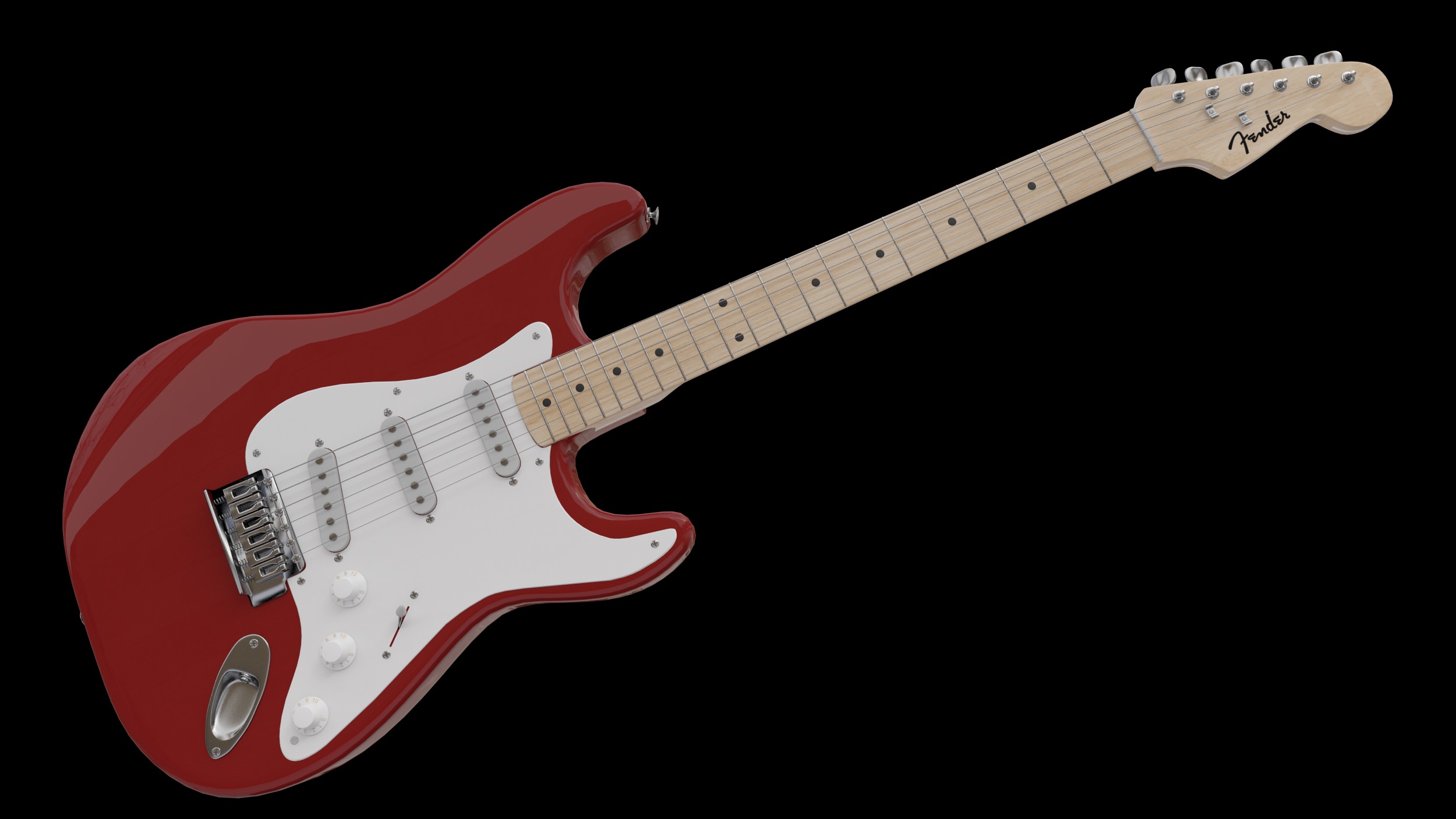 4 Guitars - Gibson Les Paul Stratocaster Telecaster Ibanez 3D model_2