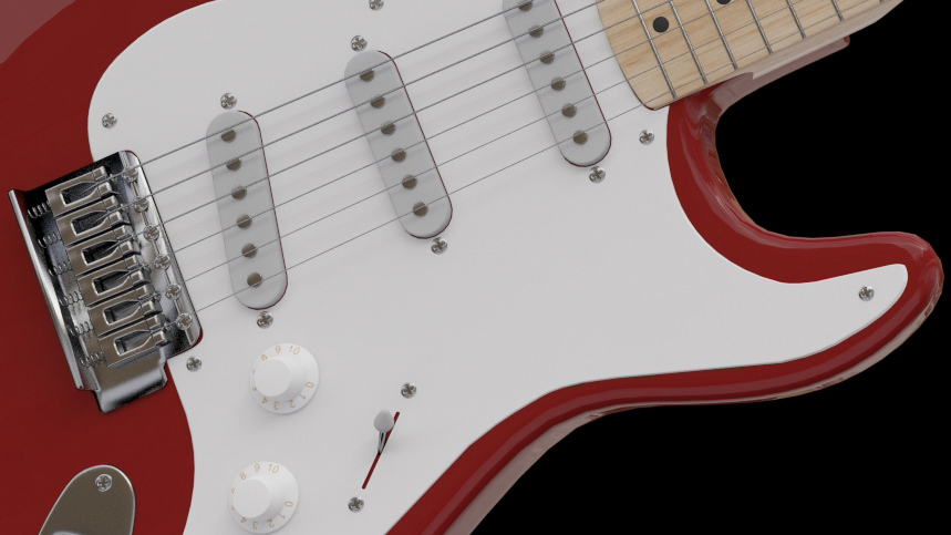 4 Guitars - Gibson Les Paul Stratocaster Telecaster Ibanez 3D model_3