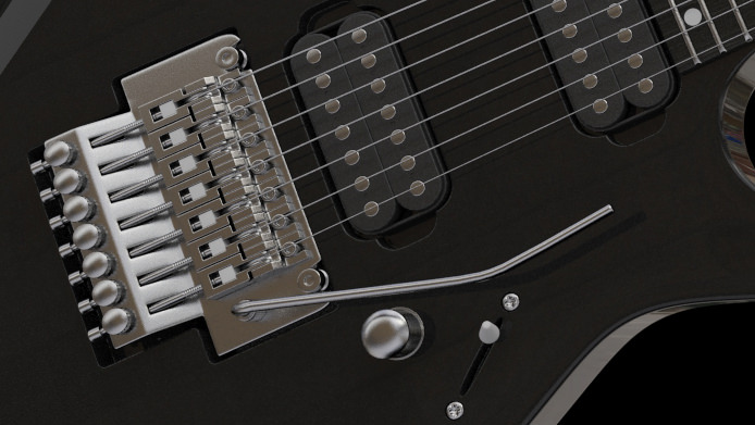 4 Guitars - Gibson Les Paul Stratocaster Telecaster Ibanez 3D model_7