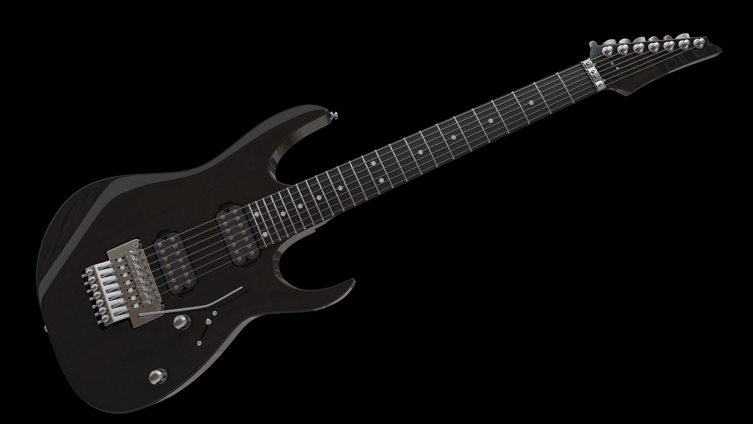 4 Guitars - Gibson Les Paul Stratocaster Telecaster Ibanez 3D model_6