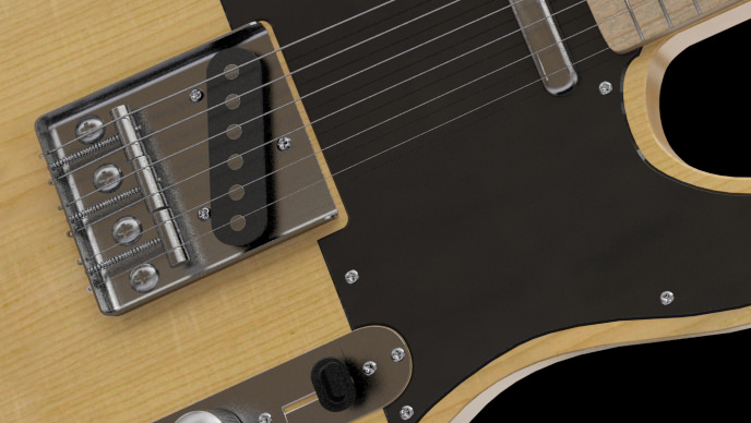 4 Guitars - Gibson Les Paul Stratocaster Telecaster Ibanez 3D model_4