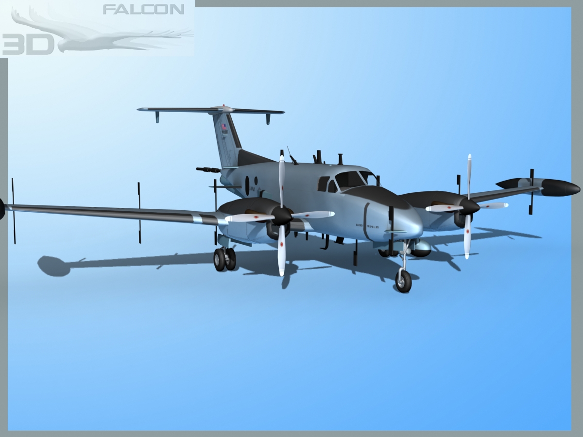 RC-12P Guardrail 3 US Army 3D model_1