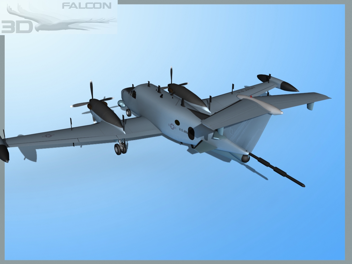 RC-12P Guardrail 3 US Army 3D model_7