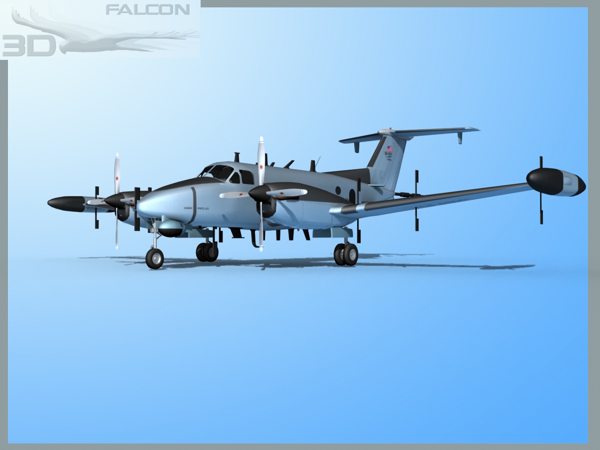 RC-12P Guardrail 3 US Army 3D model_2