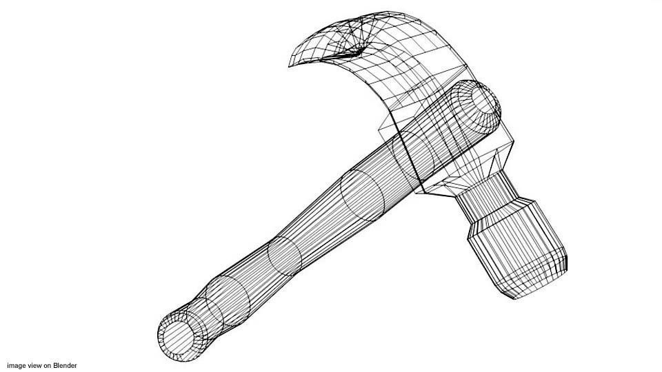 Civil Tool - Claw Hammer 3D model_3