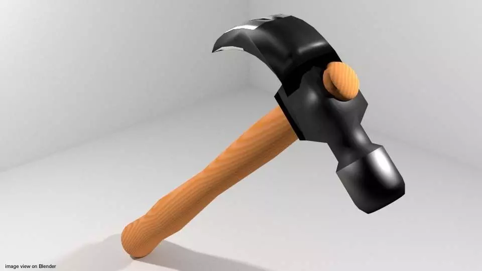 Civil Tool - Claw Hammer 3D model_0